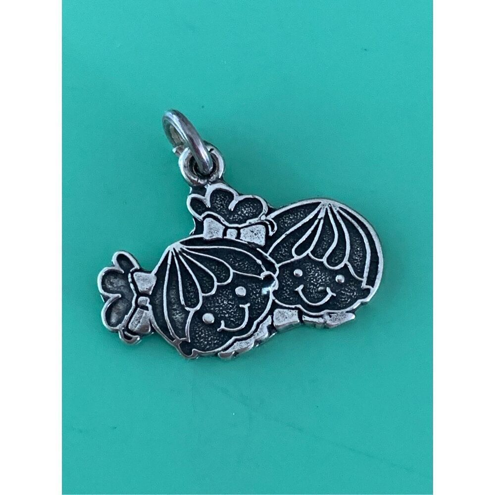 Boy Girl Head Sterling Silver Jewelry Charm #family
